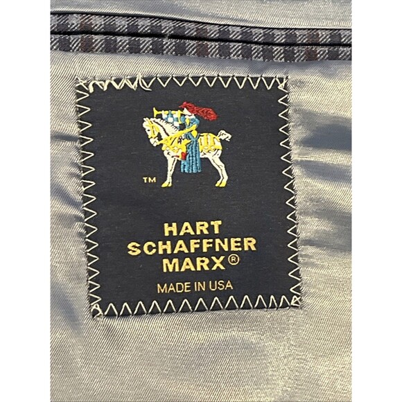 Hart Schaffner Marx Sport Coat Men's 42S Gingham Plaid Two Button Double Vented - Picture 5 of 9